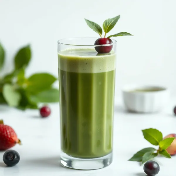 Smoothie Verde Detox de Spirulina y Leche de Macadamia