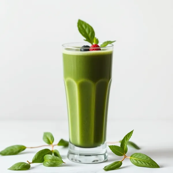 Smoothie Verde Detox de Espirulina e Leite de Arroz