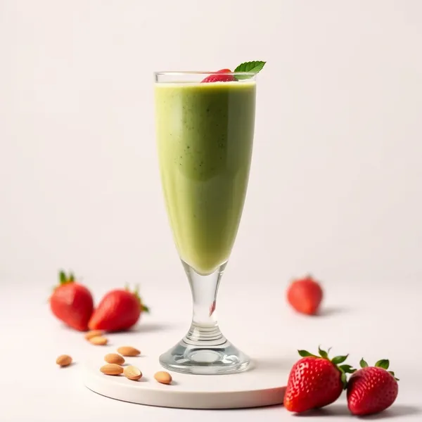 Green Detox Strawberry Almond Coconut Milk Smoothie