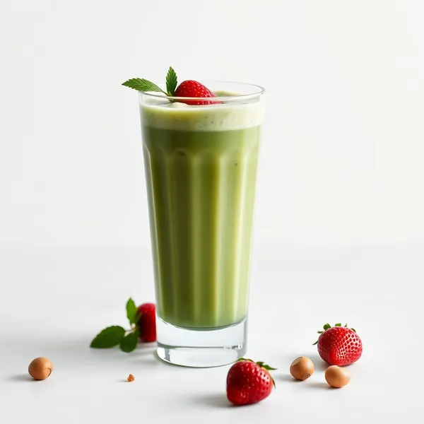 Smoothie Verde Desintoxicante de Morango e Avelã