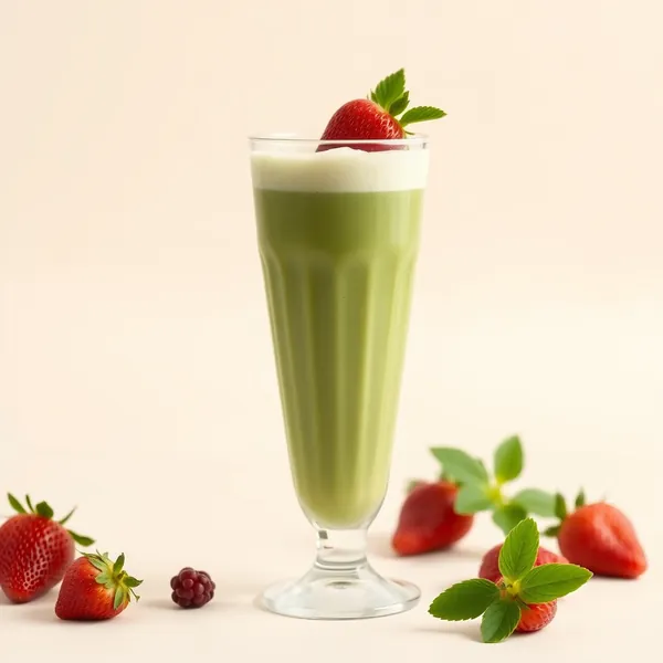 Green Detox Strawberry Kefir Milk Smoothie