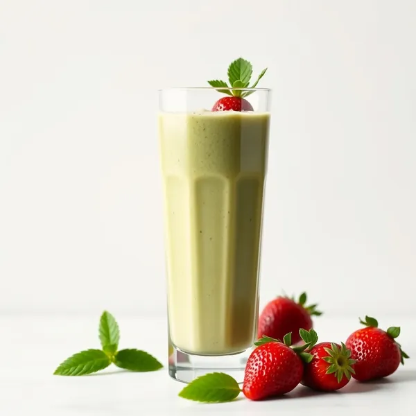 Green Detox Strawberry Rice Milk Smoothie