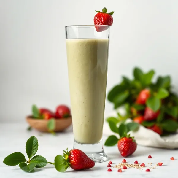 Green Detox Strawberry Spelt Milk Smoothie