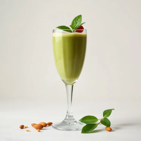Grüner Entgiftungs-Smoothie mit Kurkuma, Mandeln und Kokosmilch