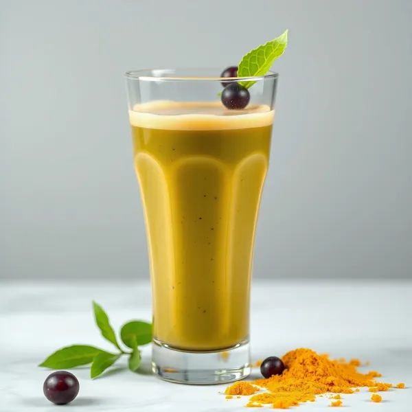 Smoothie Verde Desintoxicante con Café Frío y Cúrcuma