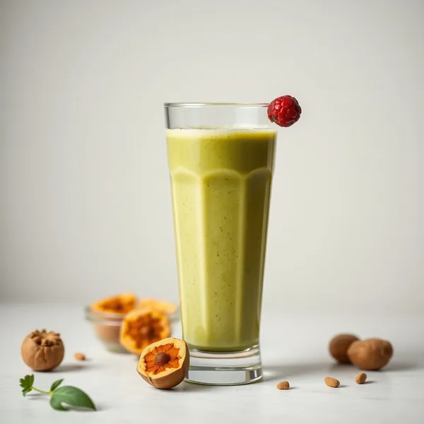 Smoothie Verde Desintoxicante de Cúrcuma e Avelã