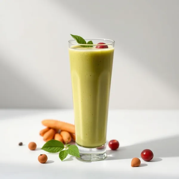 Smoothie Vert Détoxifiant au Curcuma et Lait de Macadamia