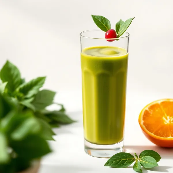 Smoothie Vert Detox au Curcuma et à l'Orange
