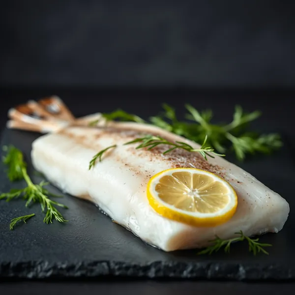 Filet fresco di halibut della Groenlandia