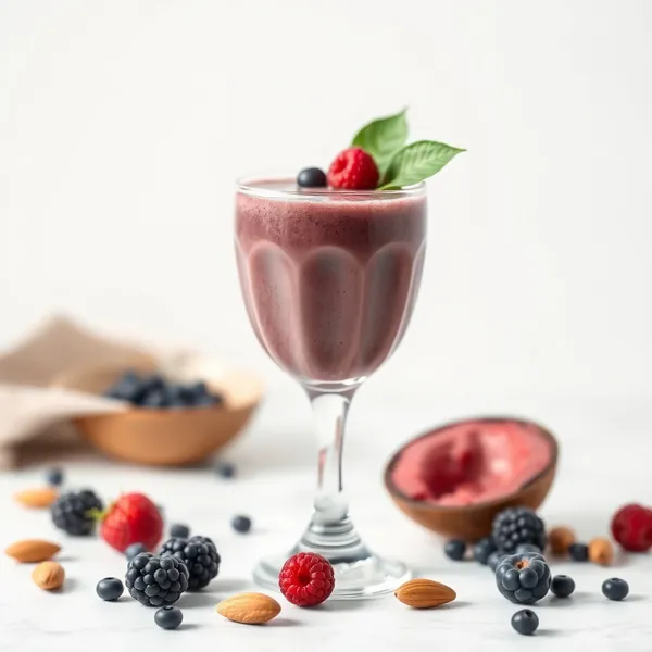 Smoothie Saúde Intestinal Açaí Amêndoa Leite de Coco