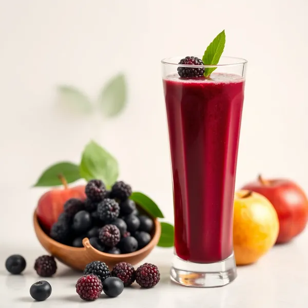 Smoothie de Suco de Açaí e Maçã para Saúde Intestinal