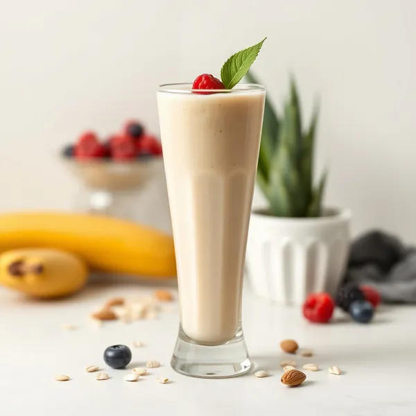 Batido de Mantequilla de Almendra y Leche de Avena para la Salud Intestinal