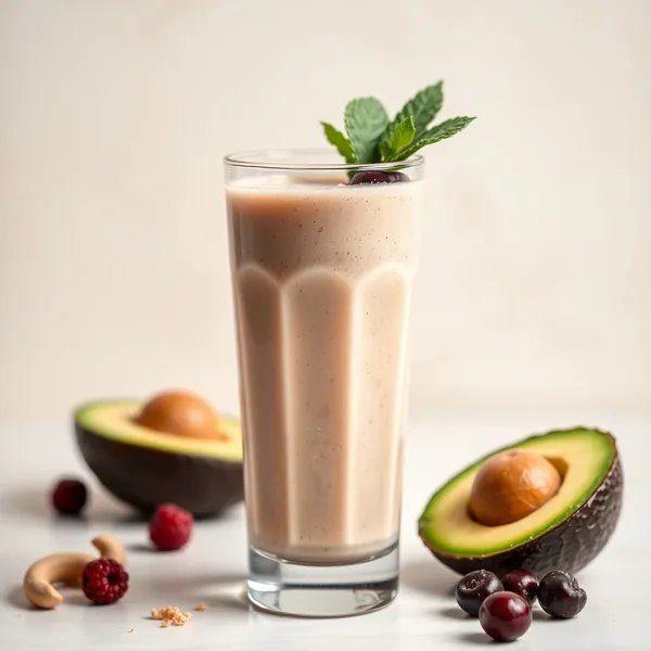 Smoothie Saúde Intestinal de Abacate e Leite de Castanha