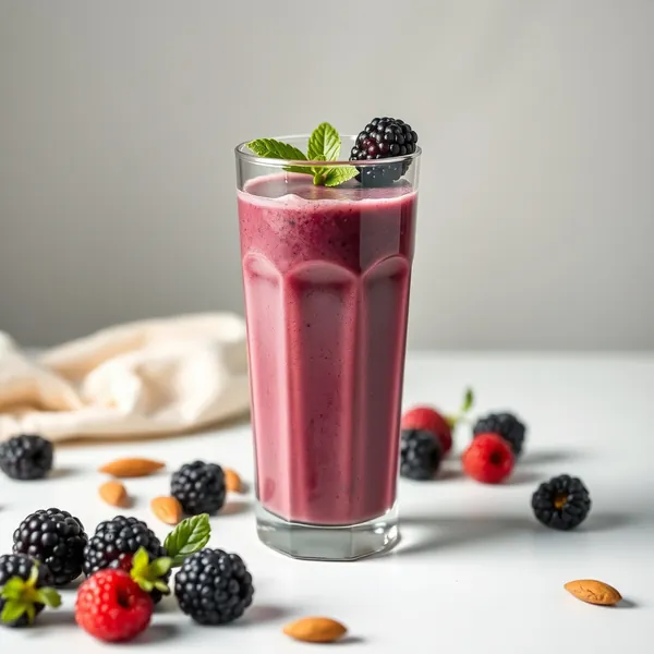 Batido de Mora y Leche de Almendra para la Salud Intestinal