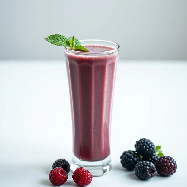 Smoothie de Yogurte Grego com Amoras para Saúde Intestinal