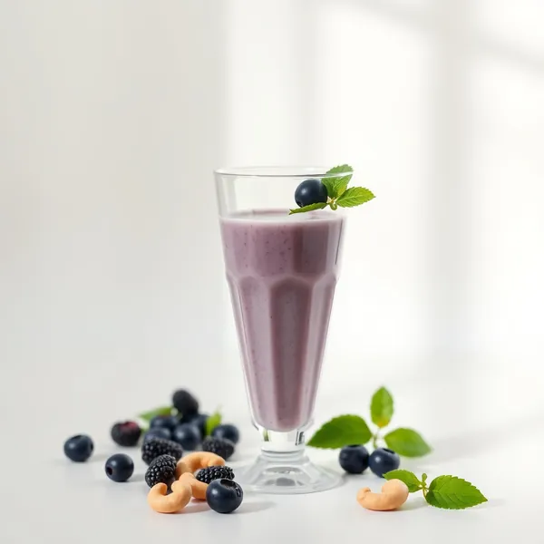 Smoothie de Saúde Intestinal de Mirtilo e Leite de Caju
