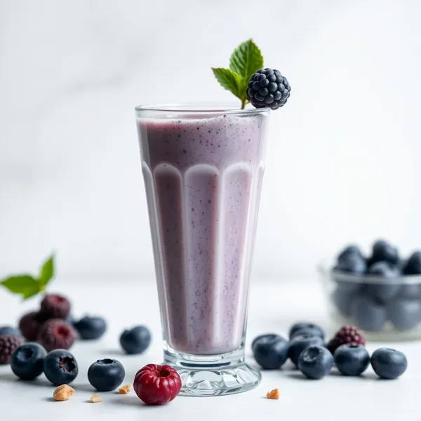 Smoothie de Saúde Intestinal de Mirtilo e Avelã