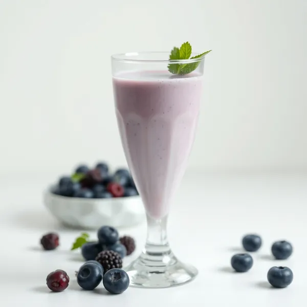 Gut Health Blueberry Kefir Milk Smoothie
