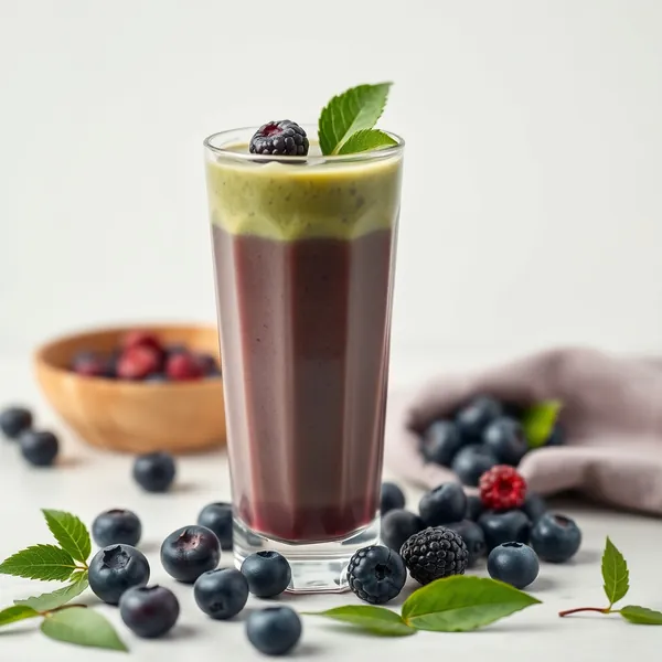 Smoothie de Chá Matcha com Mirtilos para Saúde Intestinal