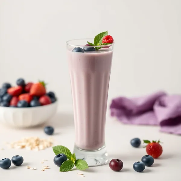 Smoothie de Saúde Intestinal de Mirtilo e Leite de Aveia