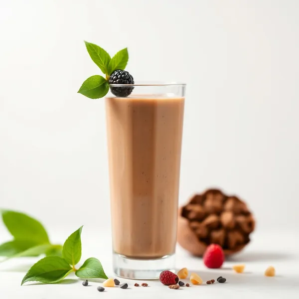 Smoothie aus Kakaopulver und Cashew-Milch für die Darmgesundheit