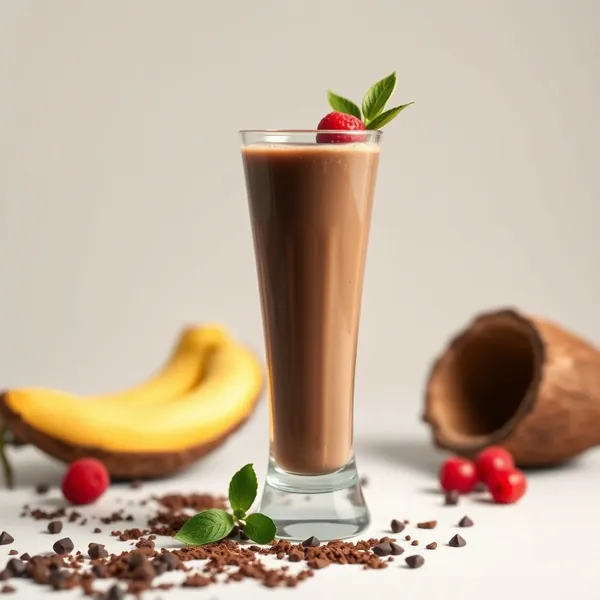 Smoothie aus Kakaopulver und Kokoswasser für die Darmgesundheit