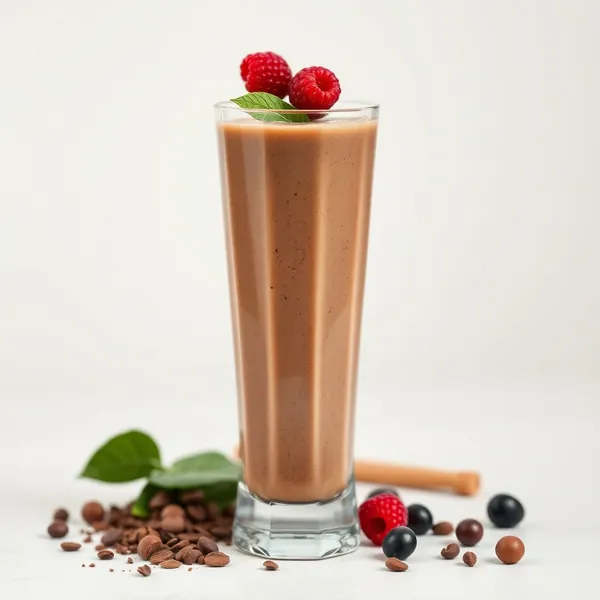 Smoothie de Cacau em Pó e Leite de Ervilha para Saúde Intestinal