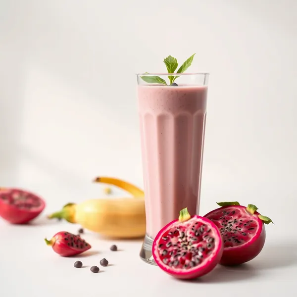 Smoothie de Santé Intestinale avec Fruit Dragon et Lait de Pois