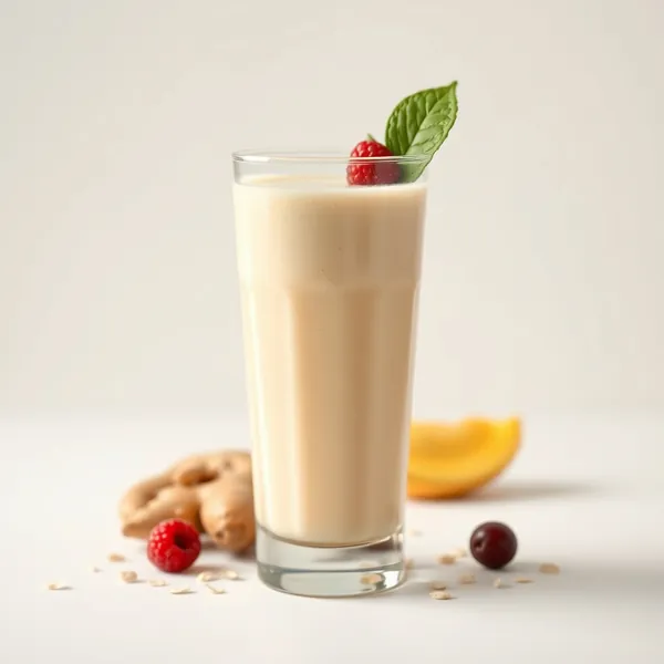 Smoothie de Leite de Aveia e Gengibre para Saúde Intestinal