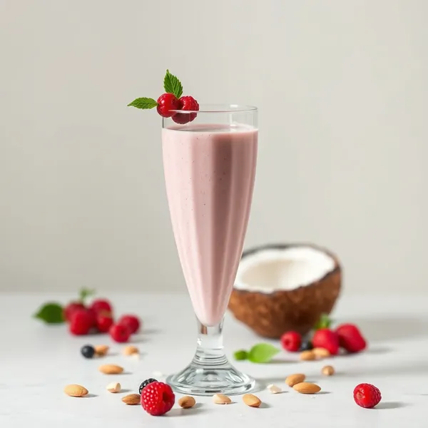 Batido de Salud Intestinal con Bayas de Goji, Almendra y Leche de Coco