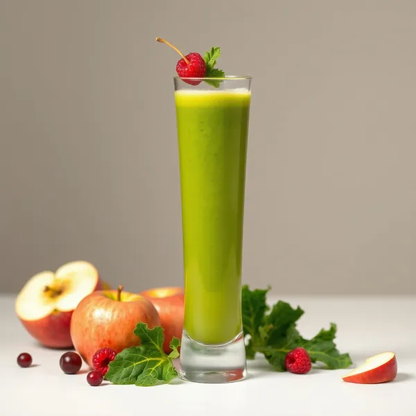 Smoothie de Suco de Maçã e Couve para Saúde Intestinal