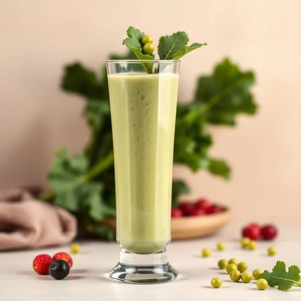 Smoothie di Cavolo e Latte di Piselli per la Salute Intestinale