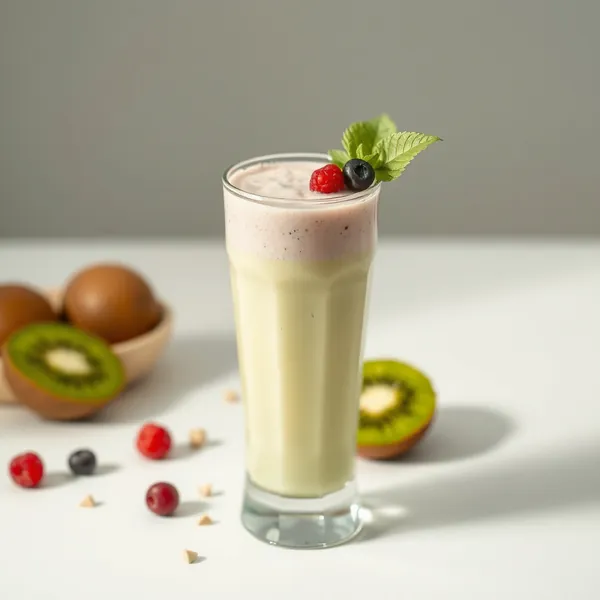 Smoothie de Kiwi e Leite de Macadamia para Saúde Intestinal