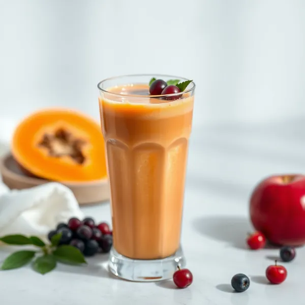 Smoothie de Suco de Papaya e Maçã para Saúde Intestinal