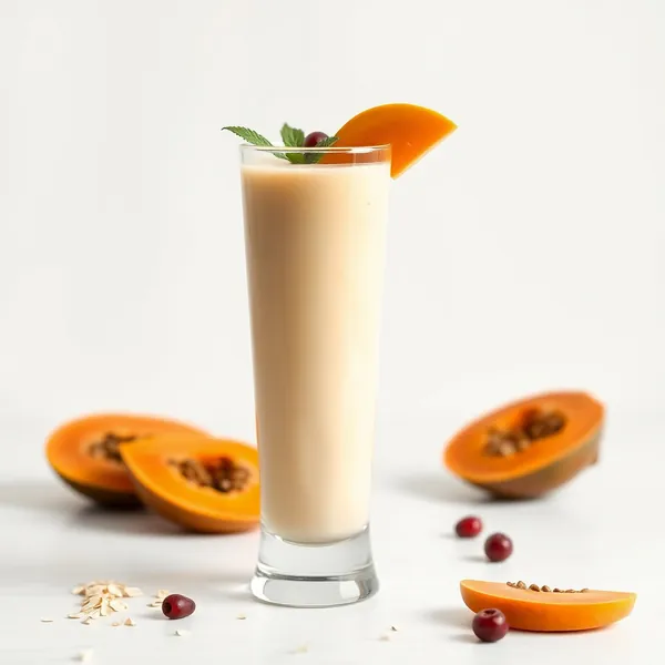 Smoothie de Papaya e Leite de Aveia para Saúde Intestinal