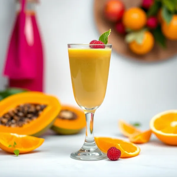 Smoothie de Papaya e Suco de Laranja