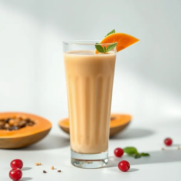 Smoothie de Papaya e Leite de Soja para Saúde Intestinal