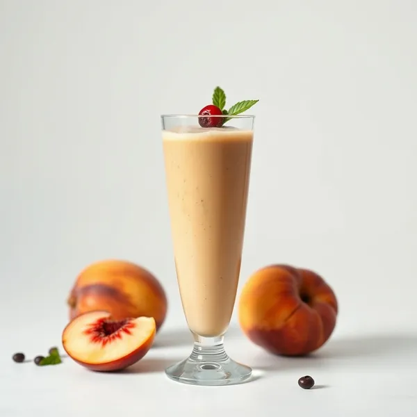 Smoothie de Café Frio com Pêssego para Saúde Intestinal