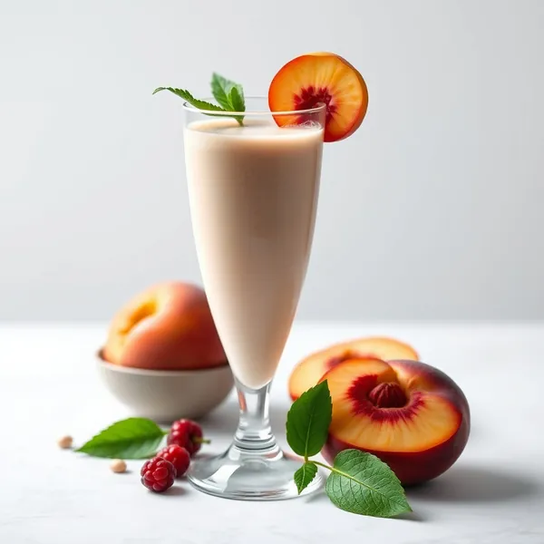 Smoothie de Santé Intestinale avec Pêche et Lait de Noisette