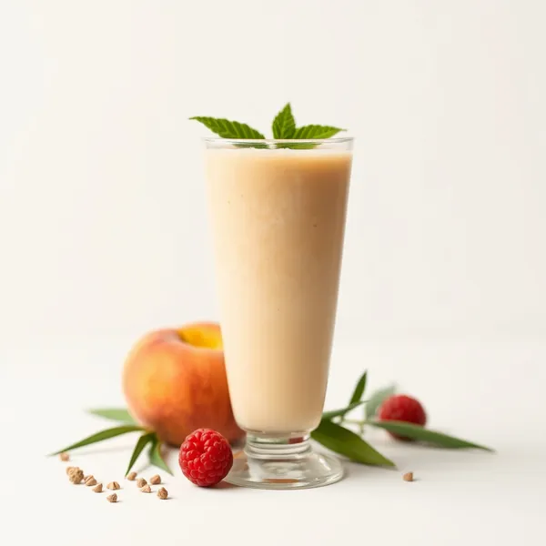Smoothie Saudável Intestinal Pêssego Leite Cânhamo