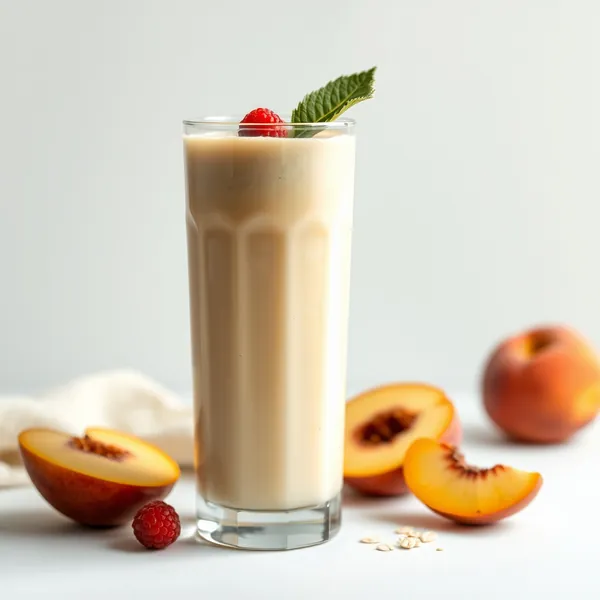 Smoothie de Santé Intestinale à la Pêche et au Lait d'Avoine