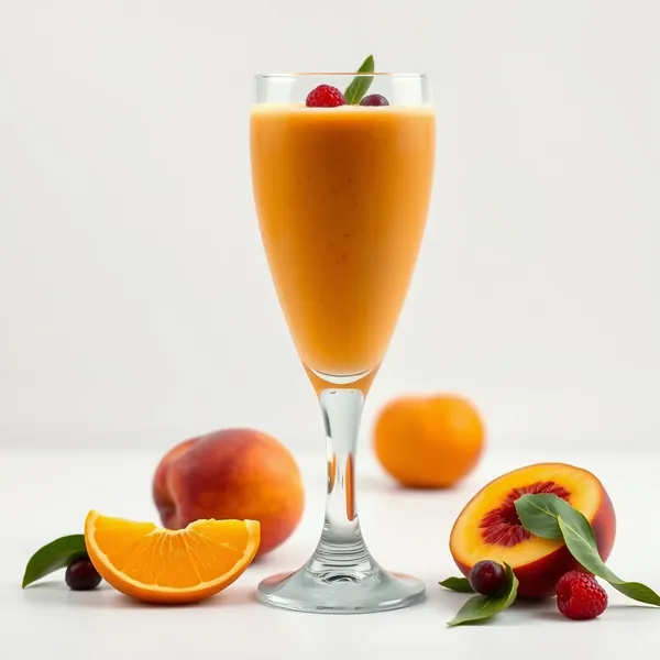 Smoothie de Pêssego e Suco de Laranja para Saúde Intestinal