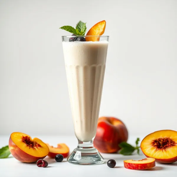 Smoothie zur Darmgesundheit mit Pfirsich und Reis-Milch