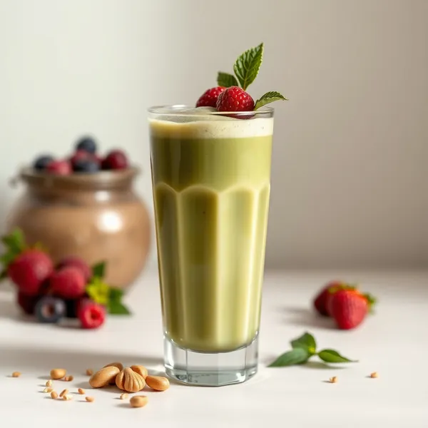 Smoothie au Beurre de Cacahuète et Thé Matcha pour la Santé Intestinale