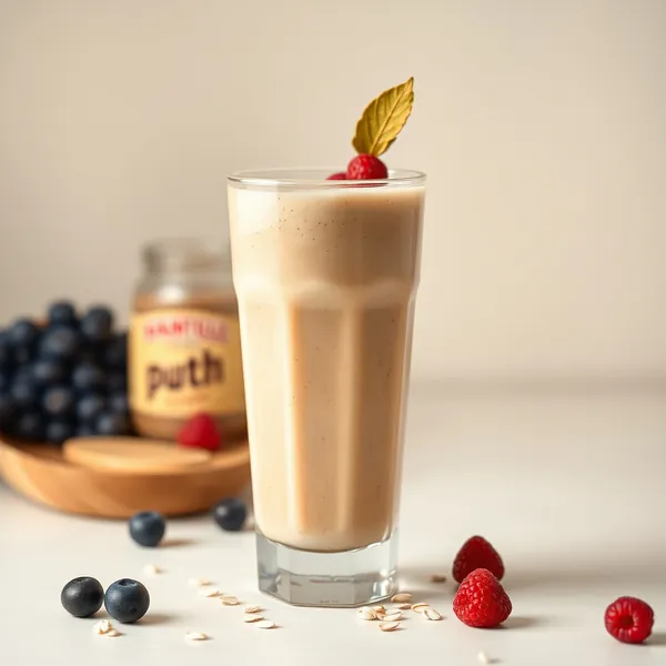 Smoothie de Manteiga de Amendoim e Leite de Aveia para Saúde Intestinal