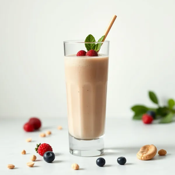 Smoothie de Manteiga de Amendoim e Leite de Espelta para Saúde Intestinal