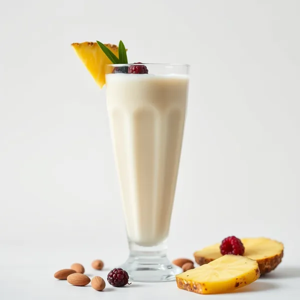 Smoothie Saúde Intestinal Abacaxi Amêndoa Leite de Coco