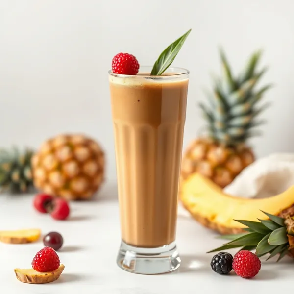 Smoothie de Abacaxi Frio com Café para Saúde Intestinal