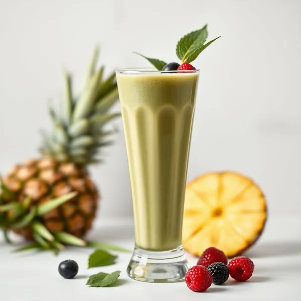 Smoothie Ananas et Matcha pour la Santé Intestinale