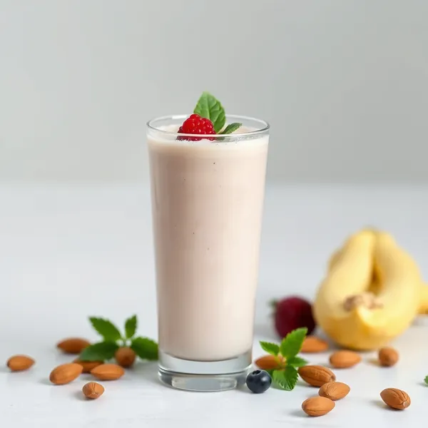 Smoothie mit Mandeldrink und Protein für Darmgesundheit